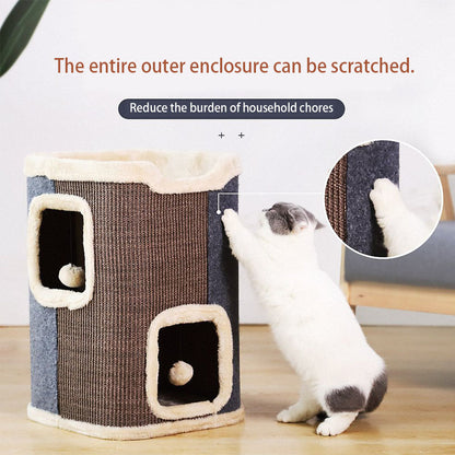 qingxitanye  Square sisal cat tube（price inquiry） Four sides abrasion-resistant, three-dimensional interactive play