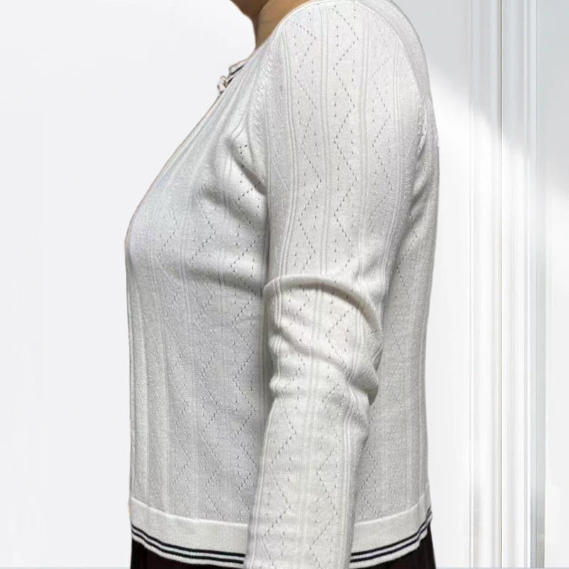 jiaoyifushi  Women's round neck cardigan（Price Enquiry  Starting from 100） Gentle Commuter  Short Slim
